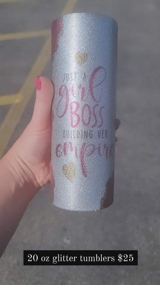 20 0z Glitter tumbler